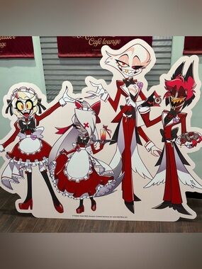 Hazbin Hotel maid cafe buttons keychain candle sticker anime plush mystery box